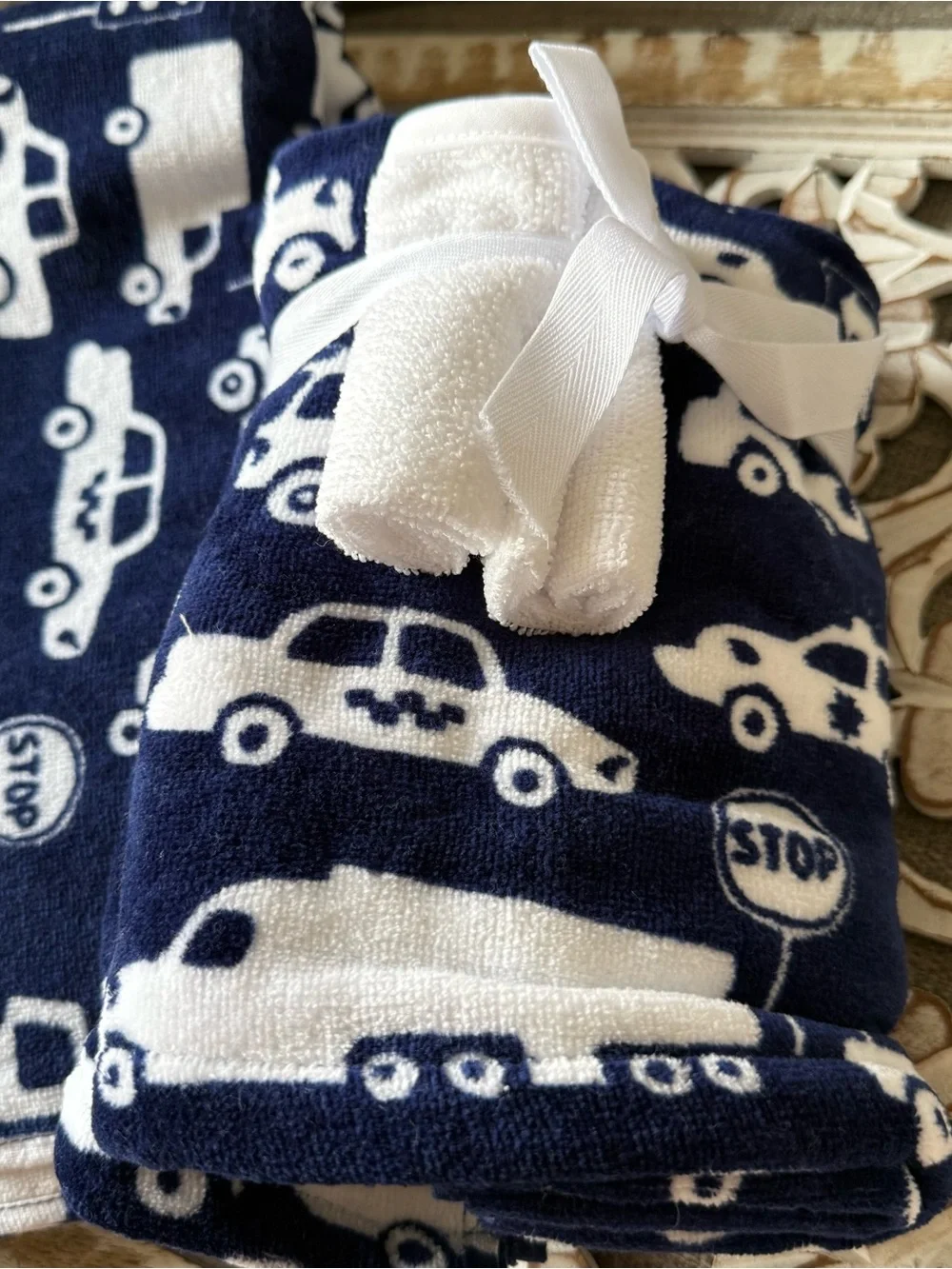 Deborah Connolly Police Cars Trucks Cars Bath Hand Washcloth Towels NEW